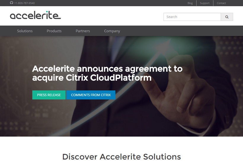 On-demand Access Software Provider Citrix Sells Cloud-related Products to Disaster Recovery Solution Provider Accelerite