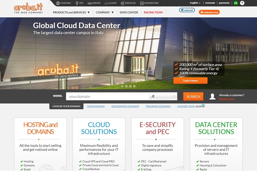 Data Center Services Provider Aruba to Make Major Investment in Italian Data Center