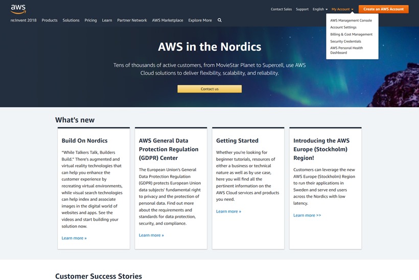 Cloud Giant AWS Launches Data Centers in Sweden