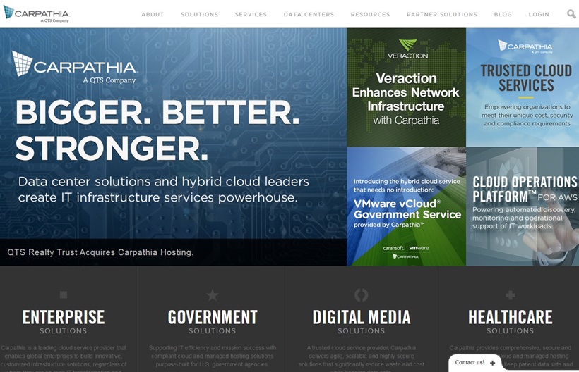 Data Center Company QTS Realty Trust Acquires Hybrid Cloud and Managed Hosting Provider Carpathia Hosting