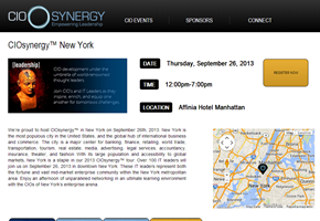 CIOsynergy New York Takes Place September 26, 2013