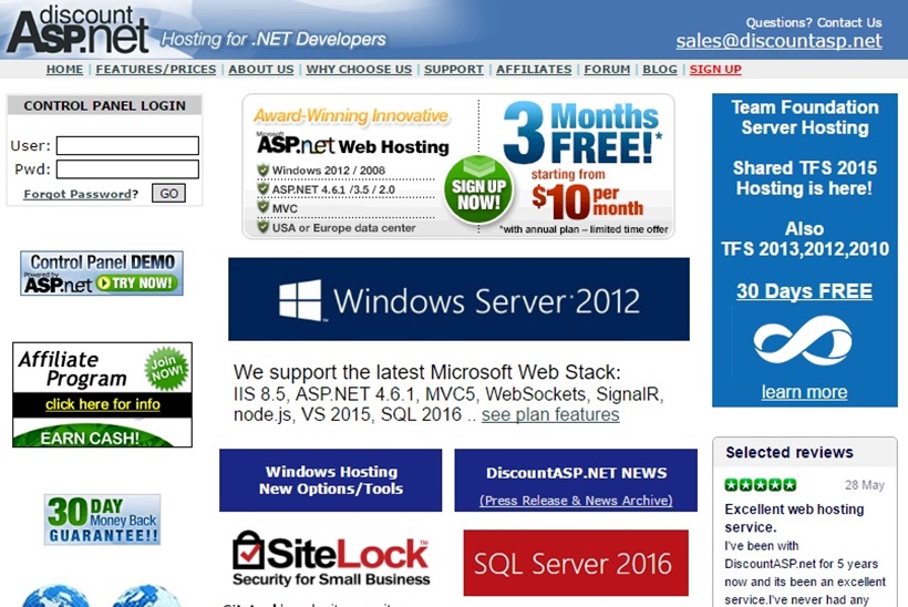 Web Host DiscountASP.NET Announces Launch of US- and UK-based SQL 2016 Hosting