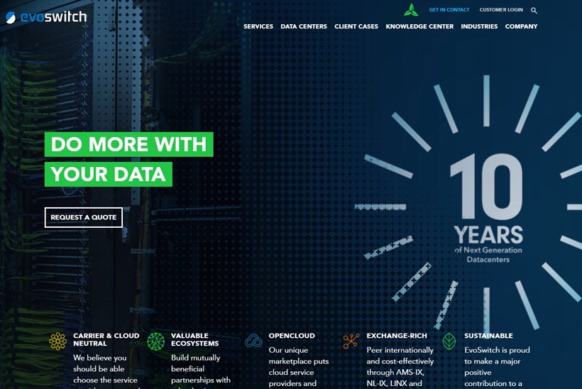 Sustainable Data Center Services Provider EvoSwitch Meets Major Milestone