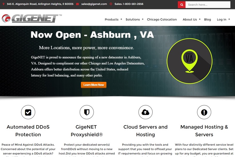 Managed Hosting Provider GigeNET Opens New Datacenter in Ashburn, Virginia