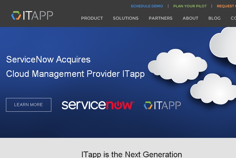 Service Management and Enterprise Cloud Provider ServiceNow Acquires Cloud Management Company ITapp