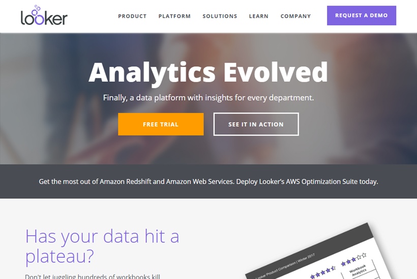 Data Platform Provider Looker Announces Analytical Suite for AWS