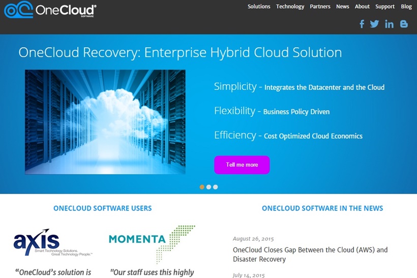 Automated Cloud Engine Company OneCloud Launches OneCloud Recovery