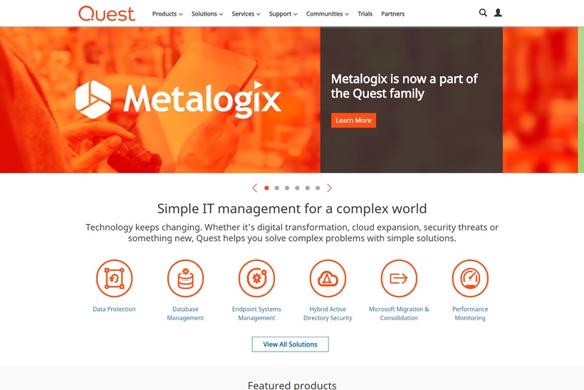 Systems Management and Security Software Provider Quest Acquires SharePoint and Office 365 Security Solutions Company Metalogix