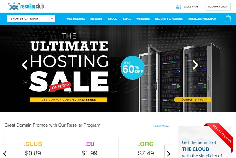 Web Host and Domain Registration Provider ResellerClub Announces Promotion