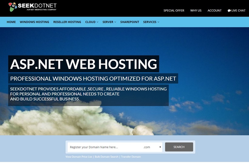 Windows Hosting Specialist Seekdotnet.com Launches Affordable Cloud Hosting Solutions