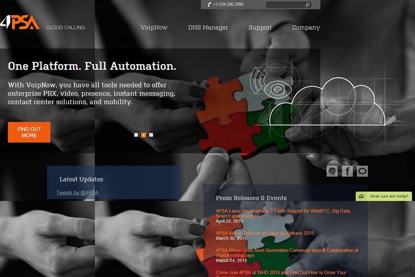 Enterprise PBX, Voice, Video, Instant Messaging, and Mobility Company 4PSA Launches VoipNow 3.5