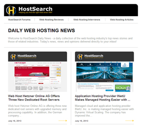 New HostSearch.com Newsletter Design Gives the Web Hosting Community Industry News in a Clearer and More Attractive Format
