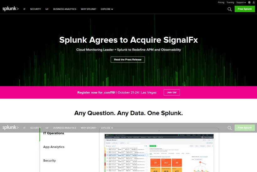 Data Processing and Analytics Services Provider Splunk Acquires Cloud Monitoring Services Provider SignalFx