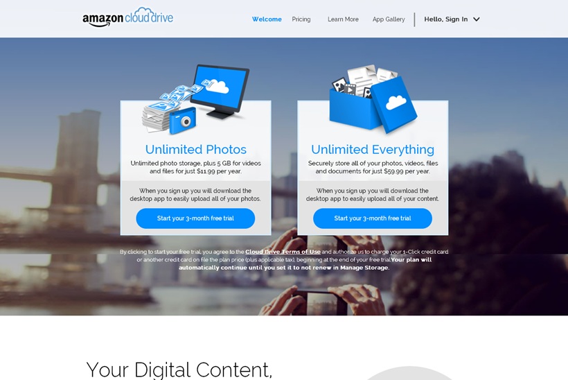 Amazon Offers Unlimited Cloud Storage