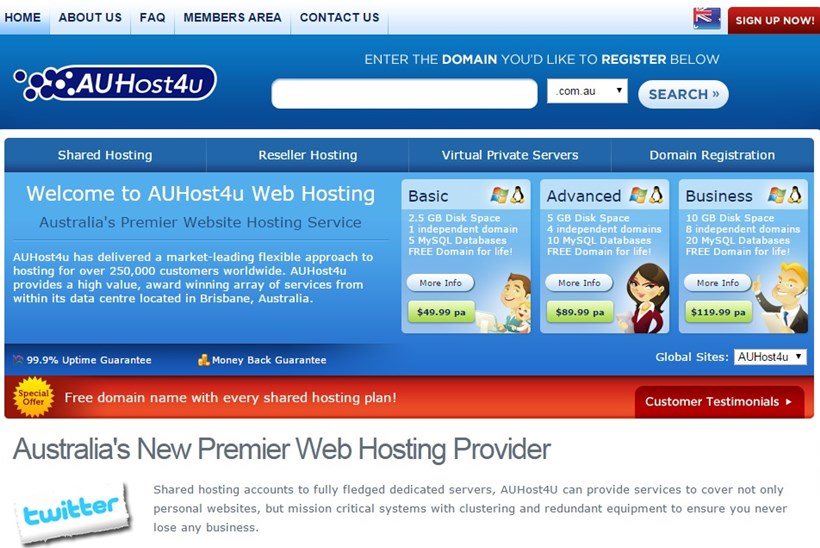 Australian Web Host AUHost4U Announces Launch of Shared Web Hosting Options