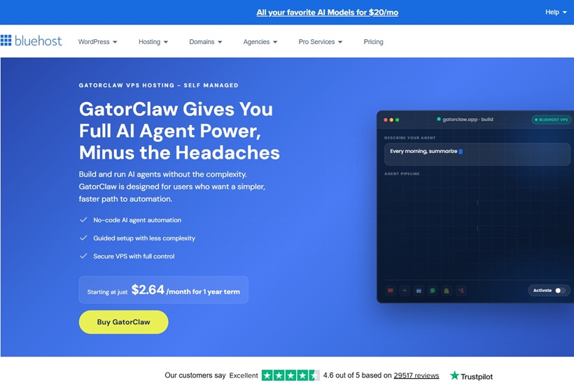 Bluehost Launches GatorClaw to Simplify AI Agent Development for Small Businesses