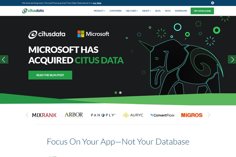 Cloud Giant Microsoft to Acquire Open Source Database Software Provider Citus Data