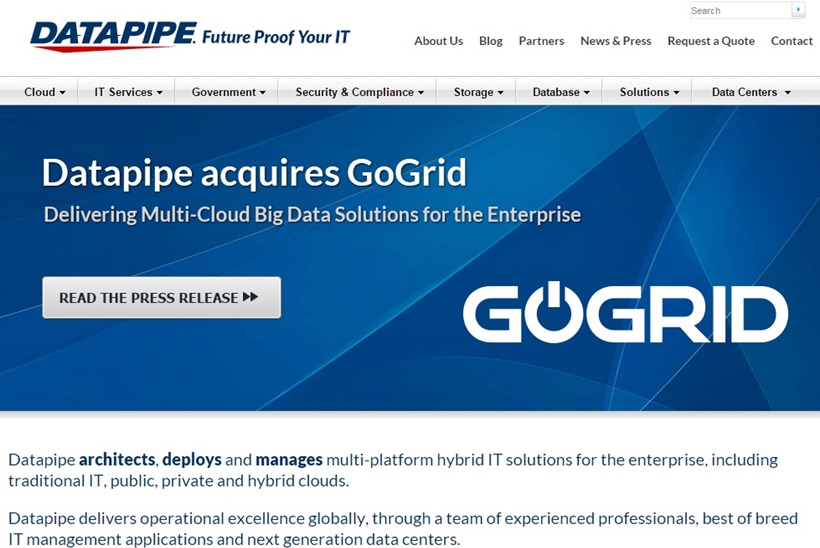 Managed Services Provider Datapipe Announces GoGrid Acquisition