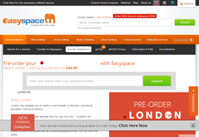 British Web Host and Domain Registrar Easyspace Offers .LONDON Domain Pre-Registration