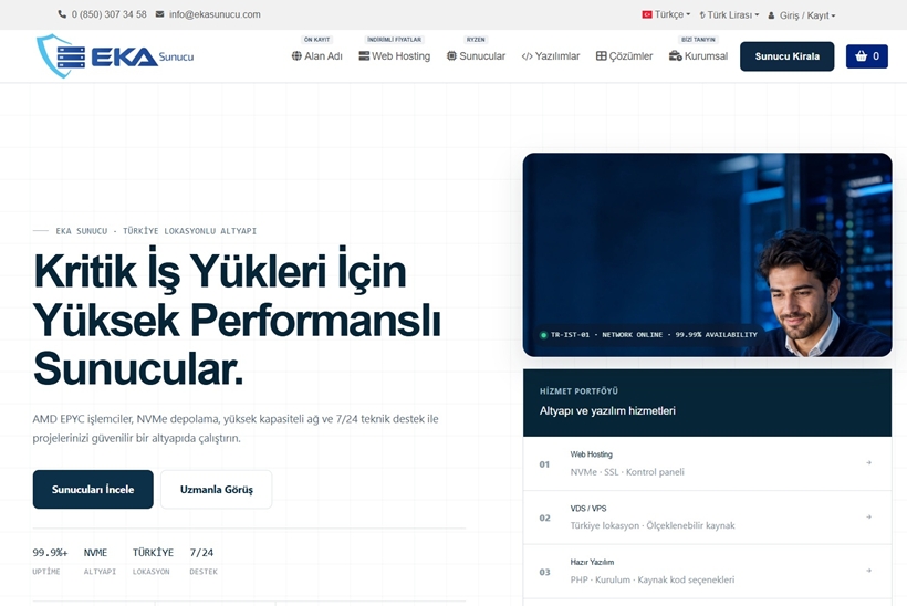 Eka Sunucu Updates 2026 Hosting and Server Infrastructure Portfolio for Türkiye-Based Workloads