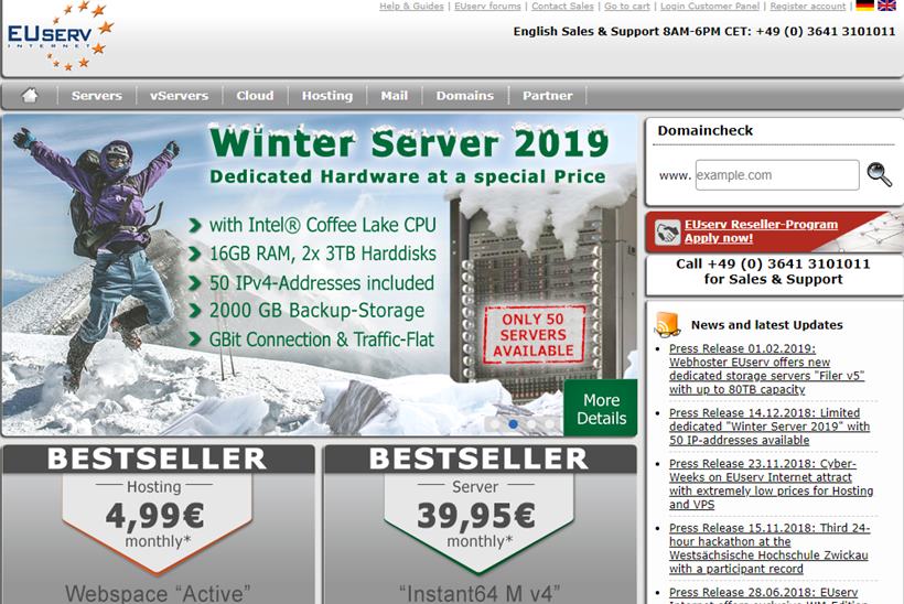 Web Host EUserv Offers New Dedicated Storage Servers