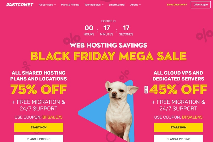 FastComet Black Friday & Cyber Monday Sales - Promotions for Web Hosting, Cloud VPS, Dedicated CPU Servers