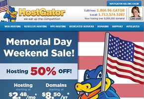 Web Host Hostgator Marks Memorial Day with 50% Off Promotion