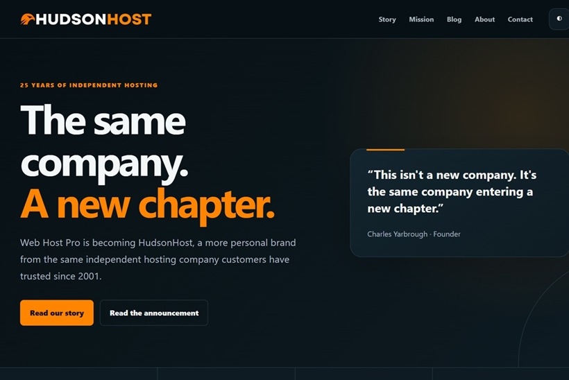 Web Host Pro Rebrands as HudsonHost, Marking a New Era of Independent Web Hosting
