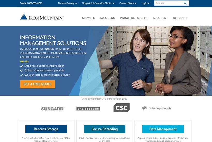Storage and Information Management Company Iron Mountain Partner’s with Cloud Company EMC