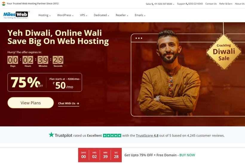 MilesWeb Unveils Special Diwali Offers on Web Hosting
