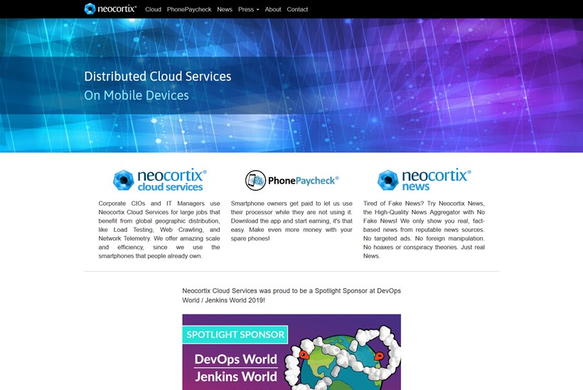 Distributed Cloud Computing Services Provider Neocortix Announces ‘Cloud at the Edge’ Service