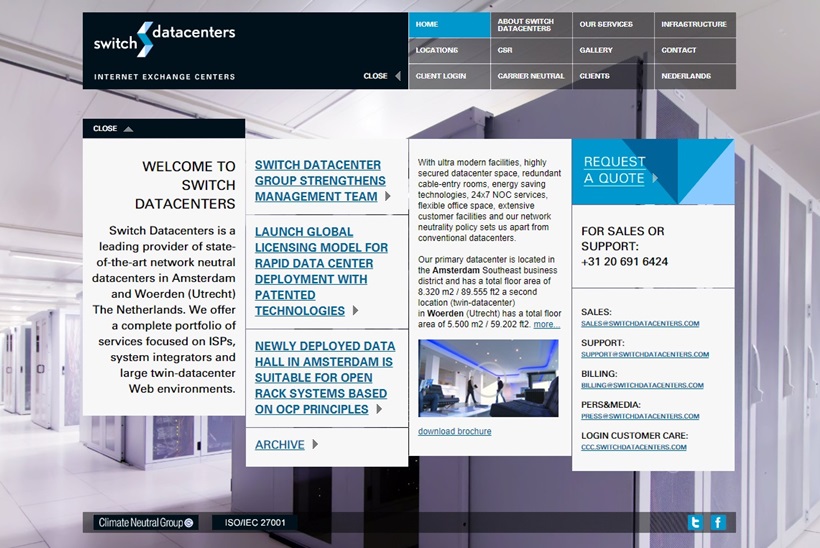 Data Center and Colocation Services Provider Switch Datacenters to Extend Switch AMS1 Campus