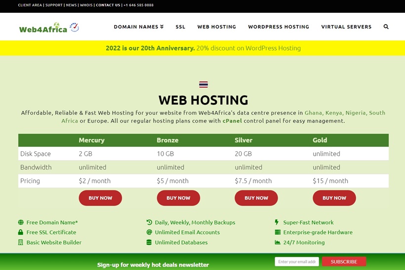 Web4Africa Celebrates 20 Years of Providing Exceptional Web Services to Clients Worldwide