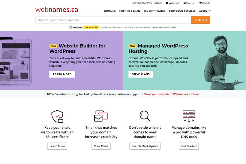 Canadian Domain Provider Webnames.ca Announces Managed WordPress Hosting Options