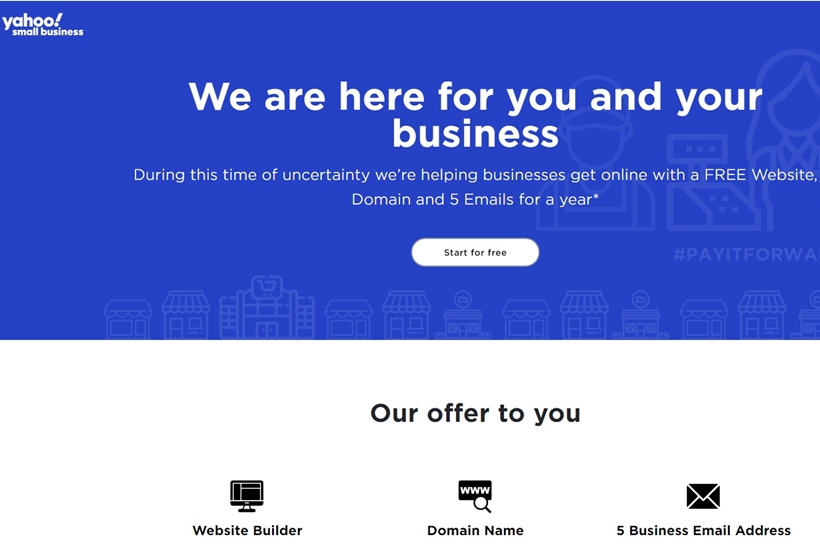 Yahoo Small Business Offers Free Web Hosting for One Year