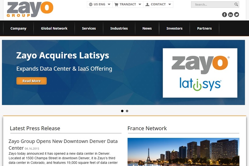 Bandwidth Infrastructure Services Company Zayo Group Announces New Denver Data Center